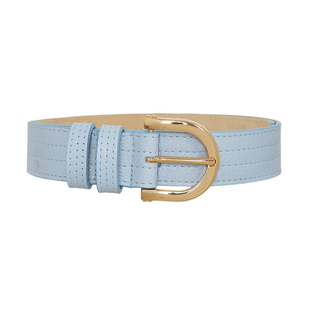 Arch Gold Metal Buckle Leather Belt