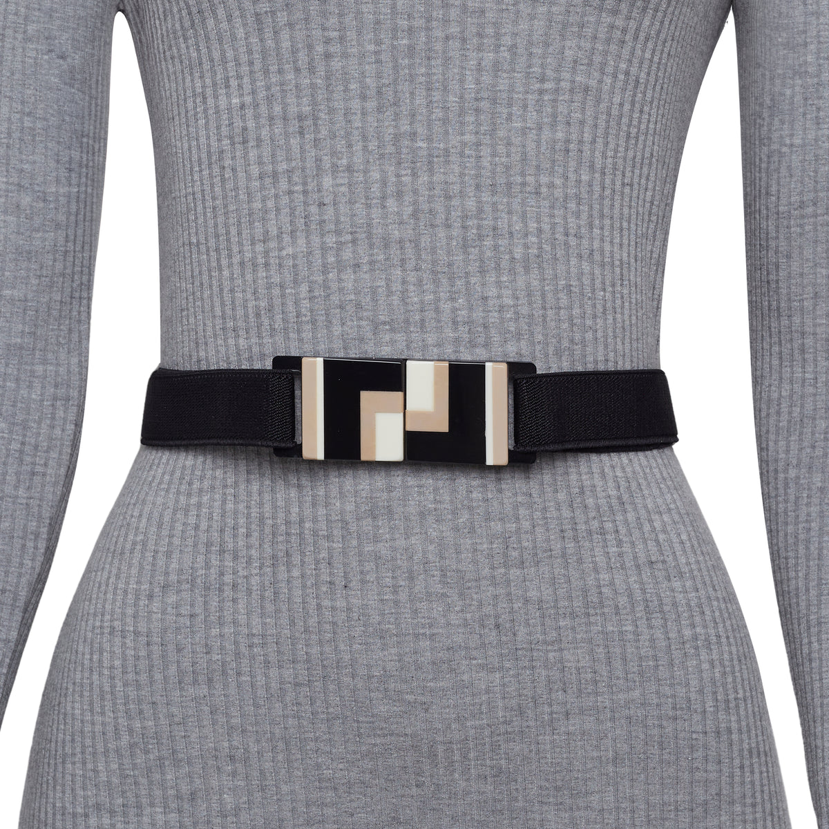 Acrylic Chain Buckle Elastic Waisted Belt Women main image 4
