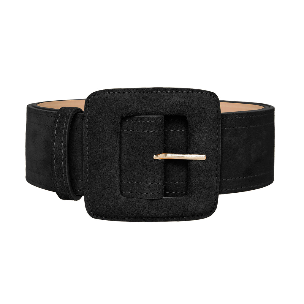 4781 Women\'s Style Fashion Leather Belt With Metal Buckle, Suede Vintage Suede Belt Fashion 4.5cm Wide Women Belts Retro  main image 4