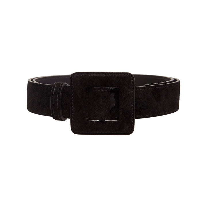 Saks Fifth Avenue Women\'s Black Suede Leather Belt Size S Chunky Square Buckle Saks Fifth Avenue COLLECTION Suede Belt | Saks Fifth Avenue main image 4