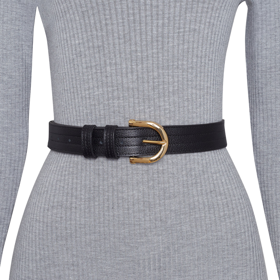 green emerald velvet dress Leather Dress Belt- Traditional Buckle – Haute Hyde main image 0
