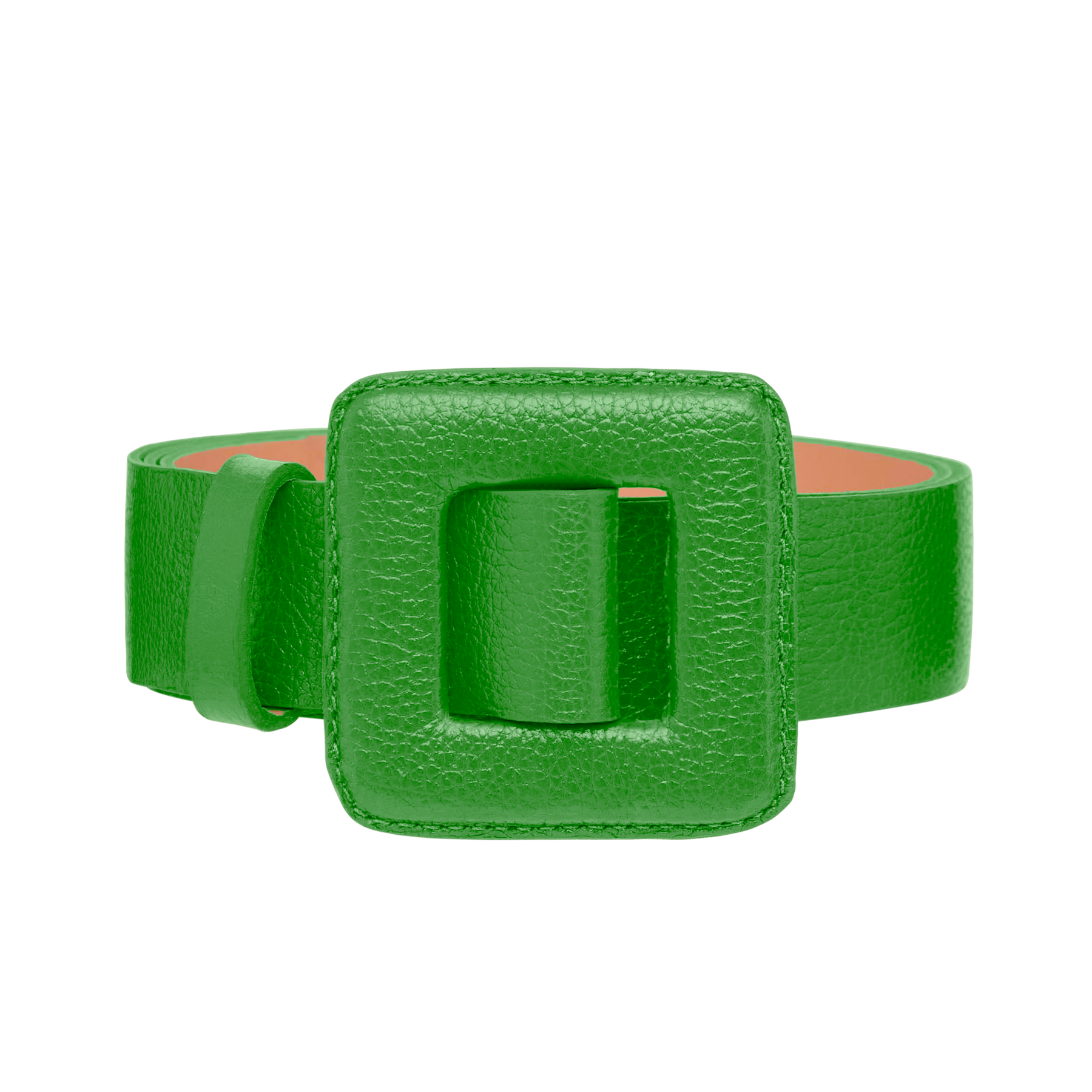 Women's Leather Belt - Floater Leather Belt in Bright Green with Midi ...