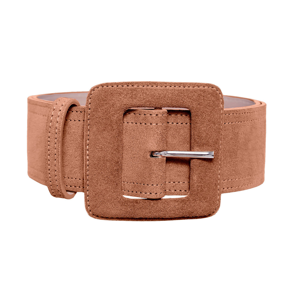 Brown-Suede-Square-Buckle-Belt