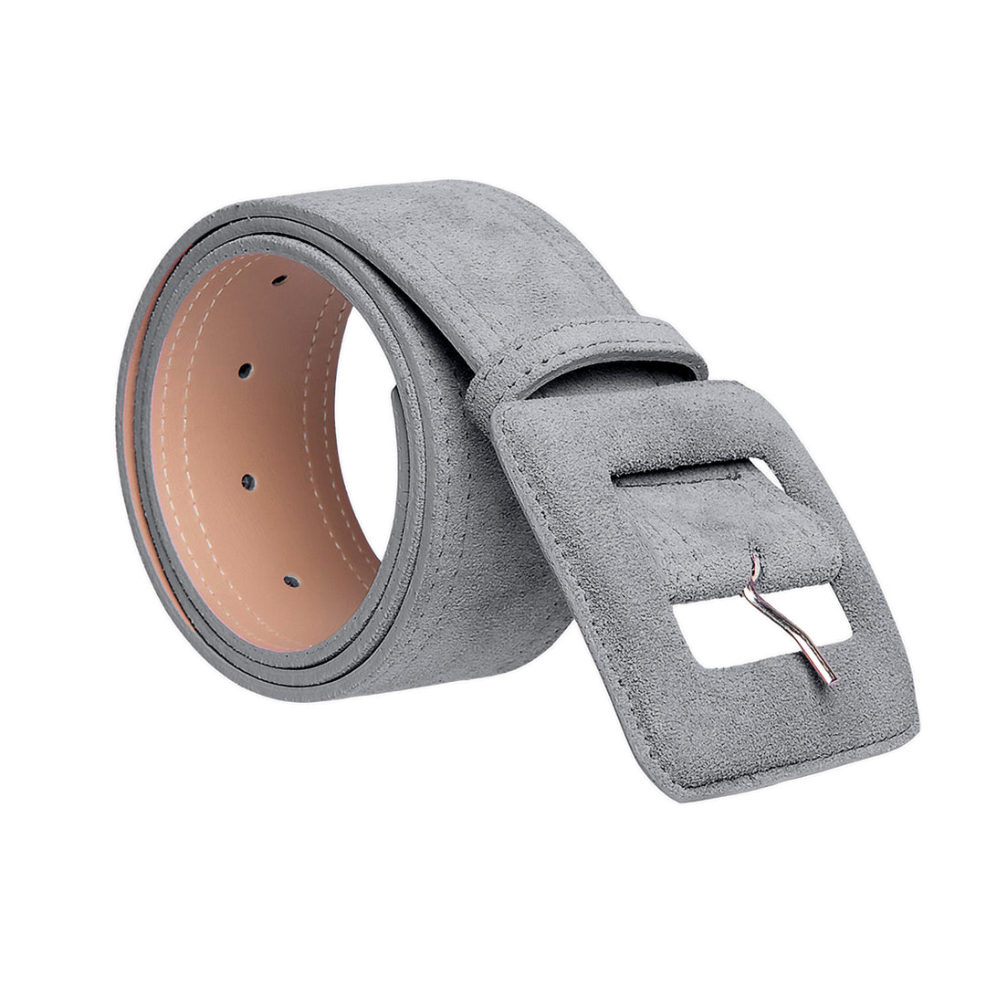 Women's Leather Belt - Suede Leather Belt with Square Buckle