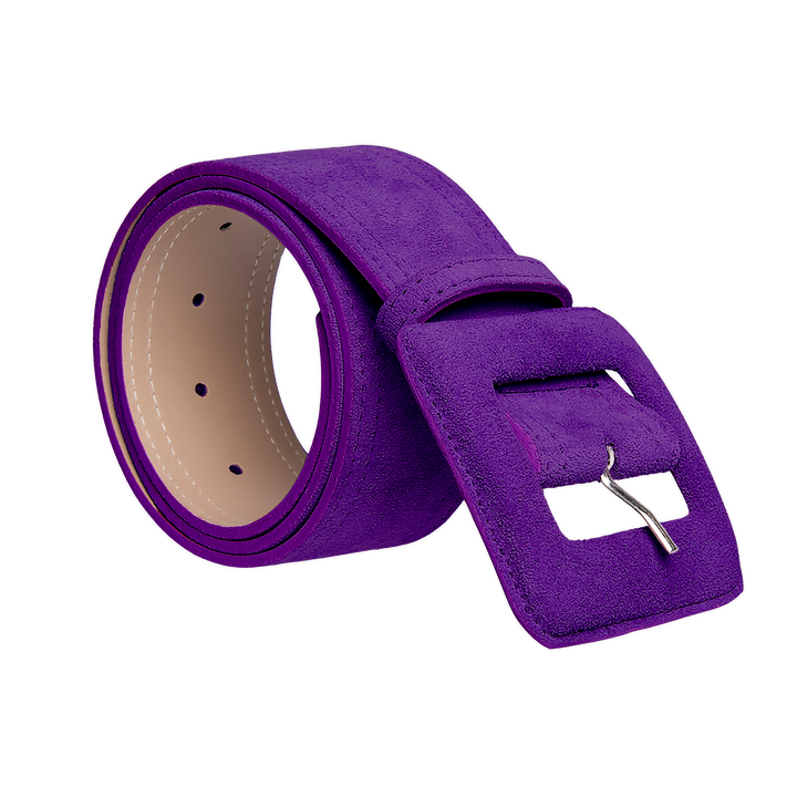 Purple_Suede_Square_Buckle_Bel  display picture 1