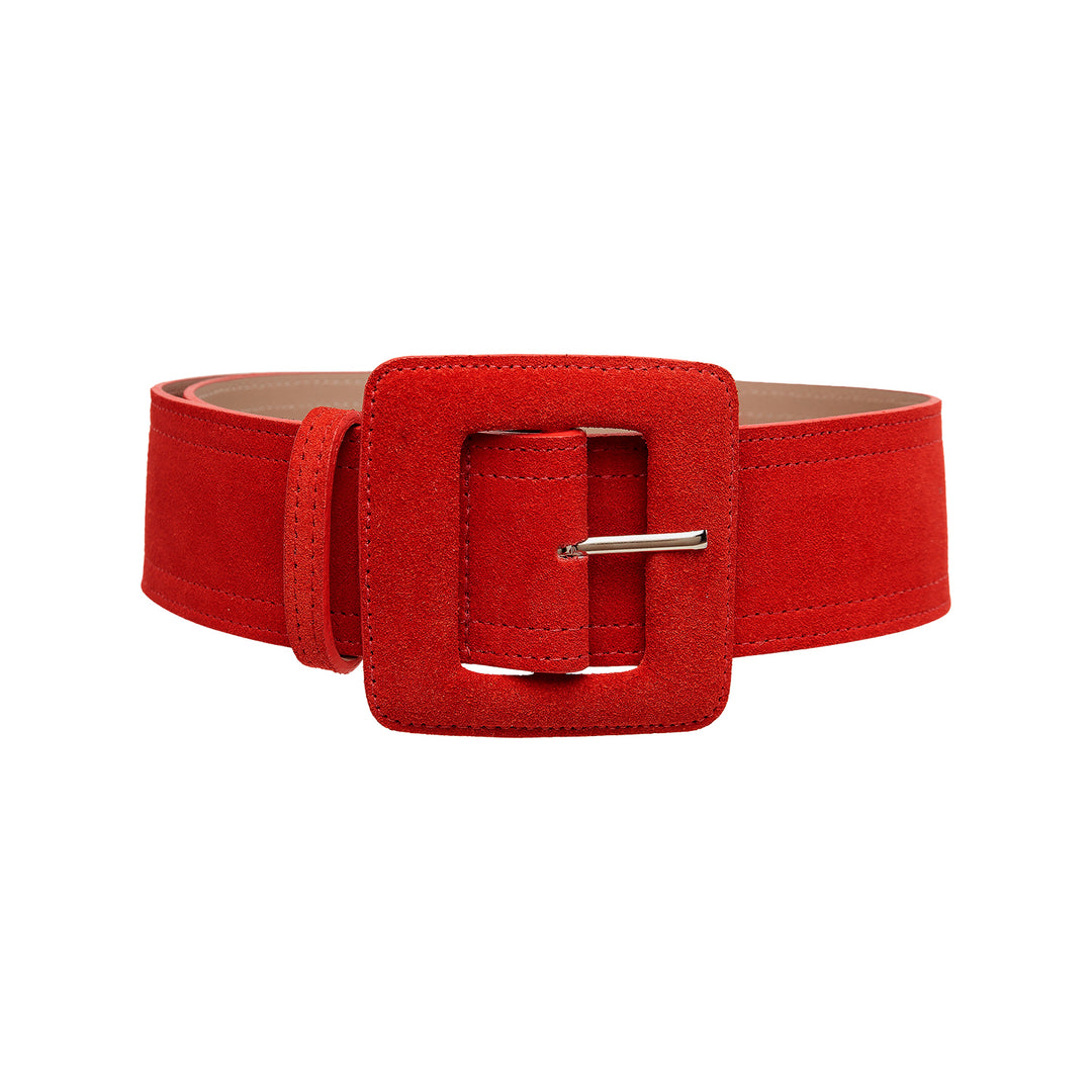 80s Red Suede Leather outlet Wide Waist Belt | Wide Lipstick Red Leather Ranger Belt | 1980s Bold Belt | Avant Garde New Wave Belt | 25.5 to 30.5