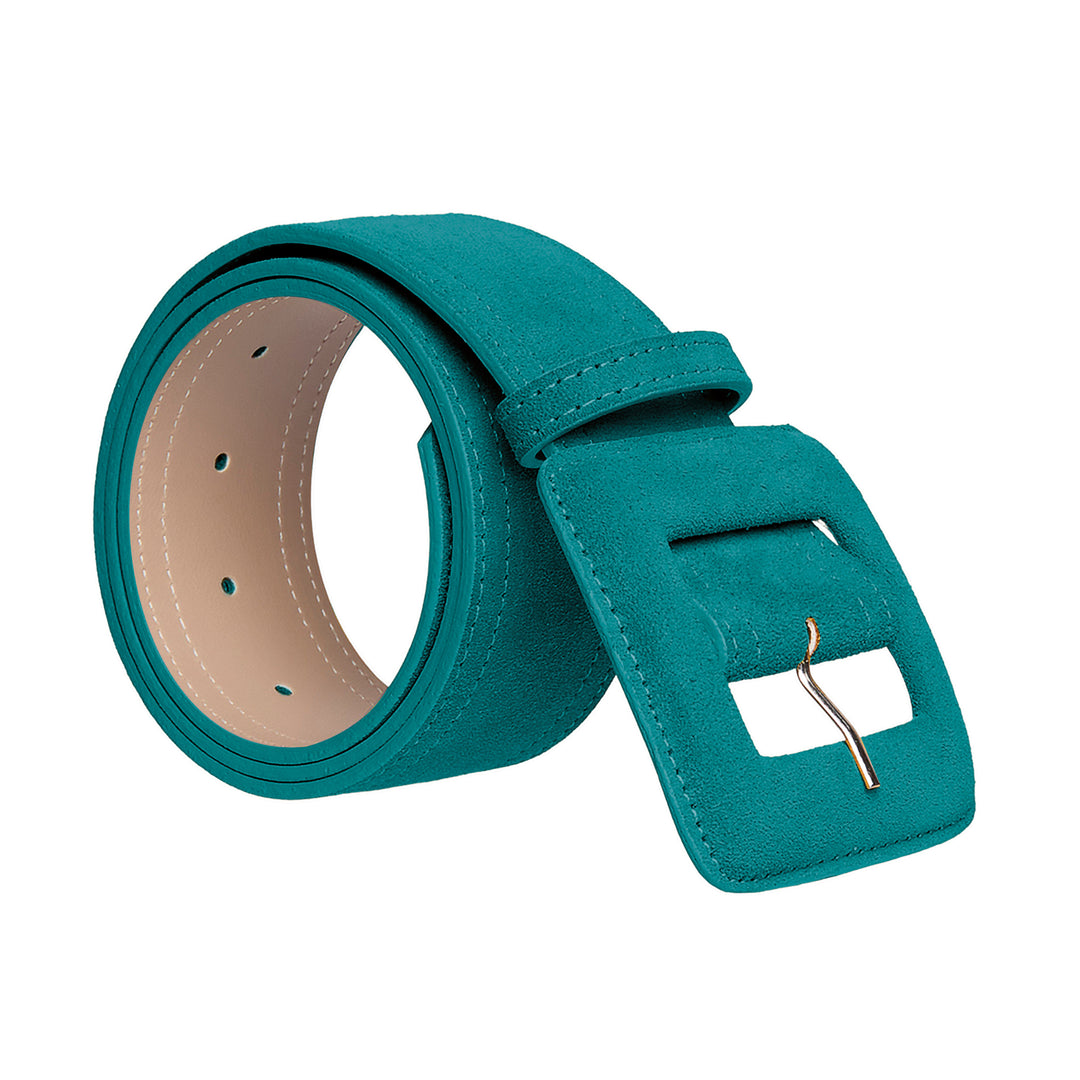 Women's Suede Belt - Suede Leather Belt with Square Buckle