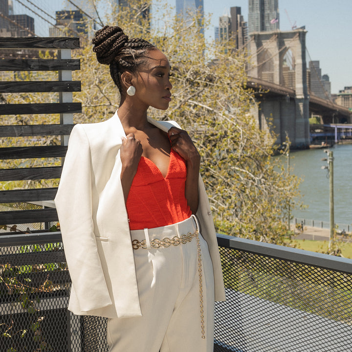 Women's One Size Chain Link Belt in Gold Tone Metal with